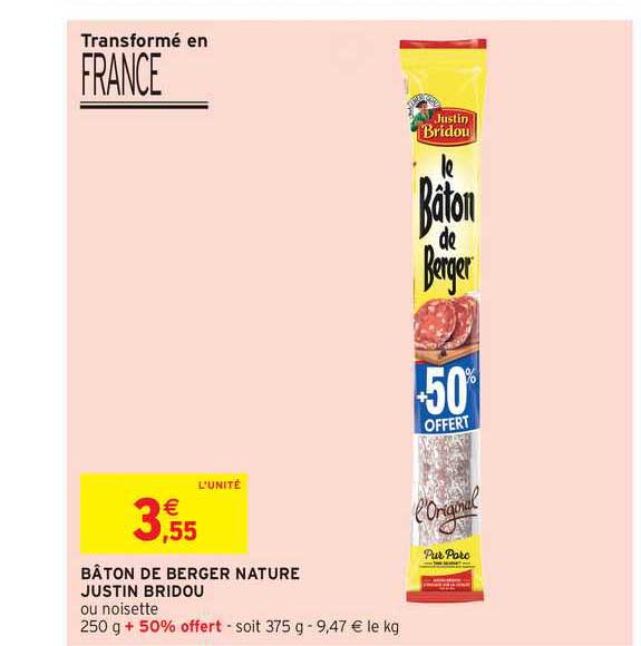 bâton de berger nature justin bridou