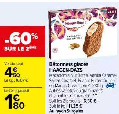 bâtonnets glacés häagen-dazs
