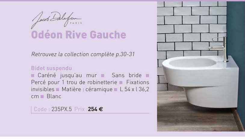 bidet suspendu odéon rive gauche jacob delafon