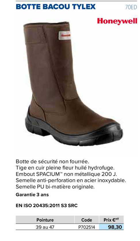 Botte Bacou Tylex Honeywell