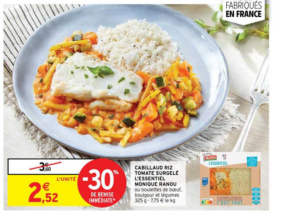 cabillaud roz tomate surgele l'essentiel monique ranou