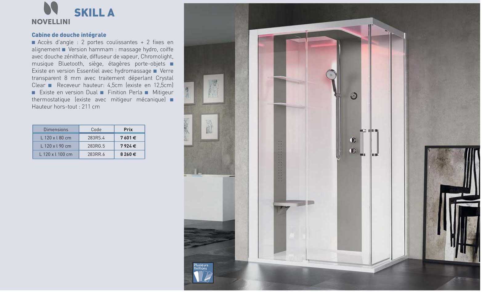 cabine de douche intégrale, skill a novellini