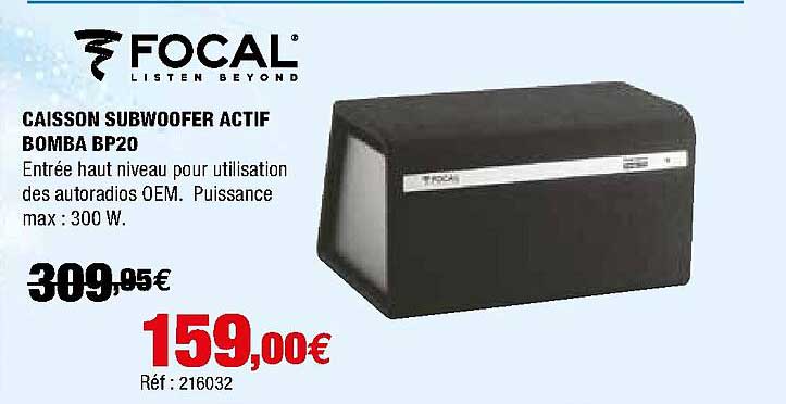 caisson subwoofer actif bomba bp20 focal