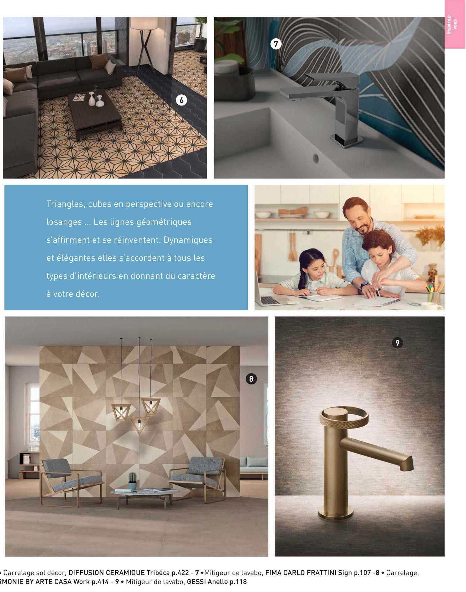 carrelage sol décor, diffusion céramique, tribeéca, mitigeur de lavabo, fima carlo frattini sign, carrelage harmonie by arte casa work, mitigeur de lavabo gessi anello