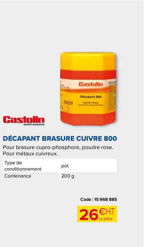 castolin décapant brasure cuivre 800