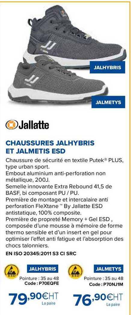 Chaussures Jalhybris Et Jalmetis Esd