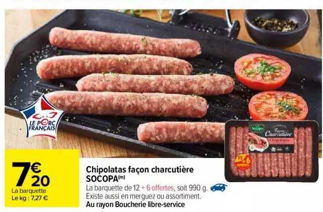 chipolatas façon charcutière socopa