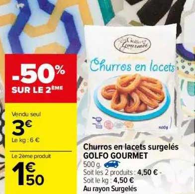 Churros en lacets surgeles Golfo Gourmet