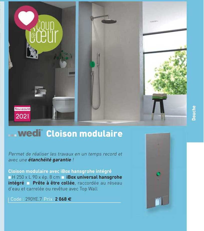 cloison modulaire wedi