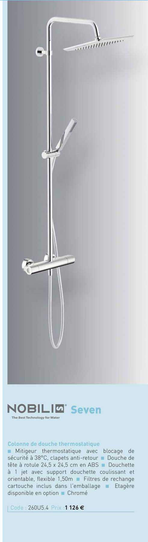 colonne de douche thermostatique seven nobilis