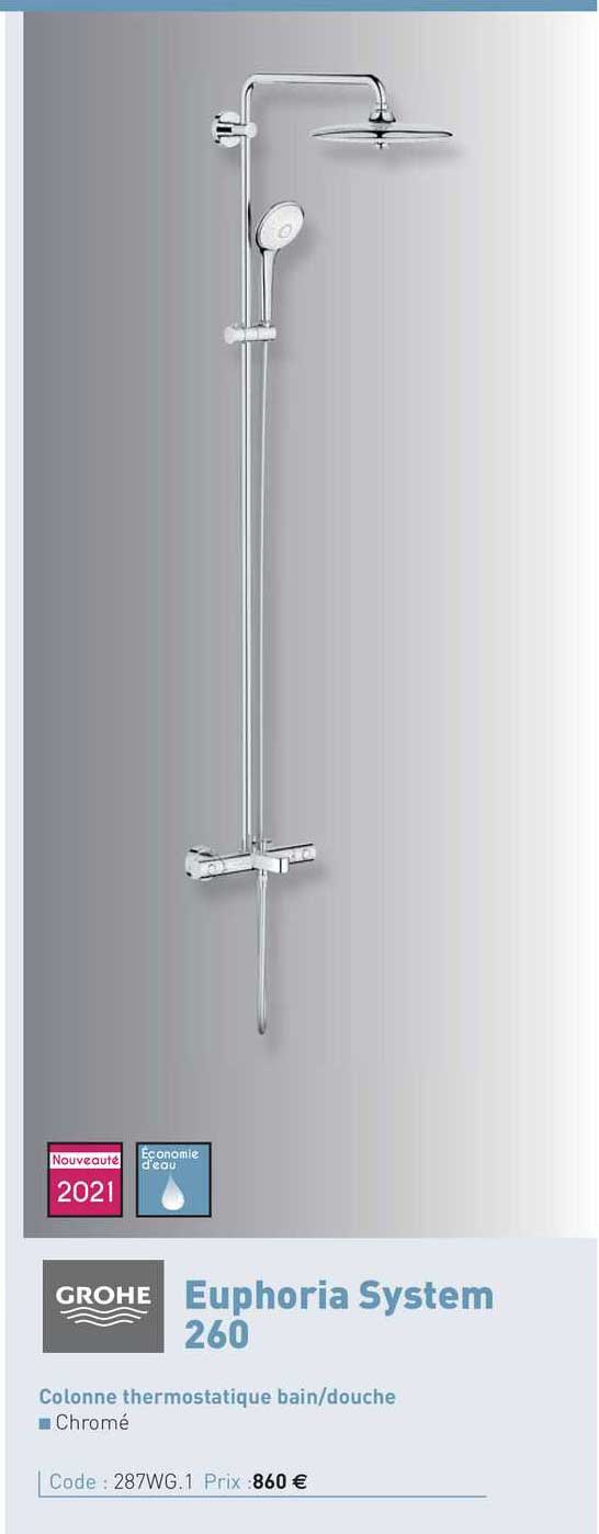 Colonne Thermostatique Bain-douche Euphoria System 260 Grohe