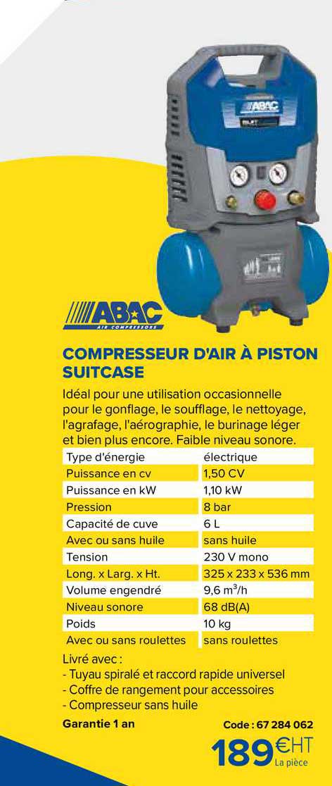 compresseur d'air à piston suitcase