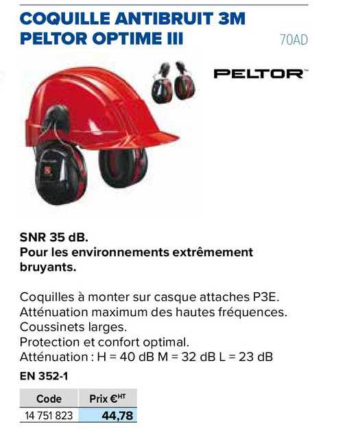 coquille antibruit 3m peltor optime iii