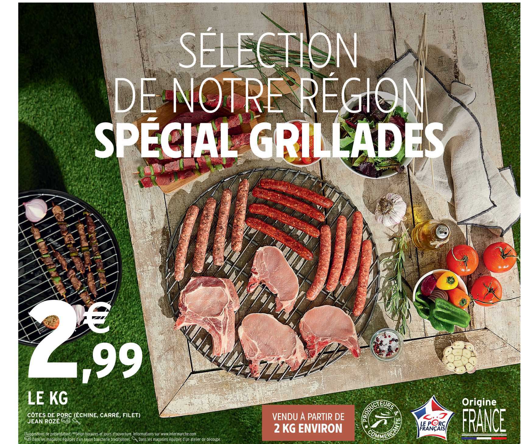 côtes de porc (échine, carré, filet) jean rozé