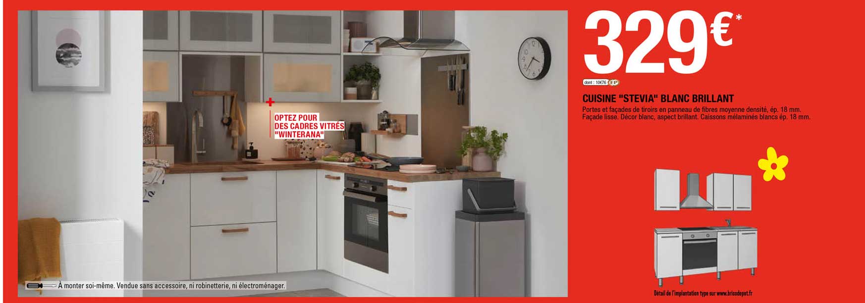 cuisine "stevia" blanc brillant