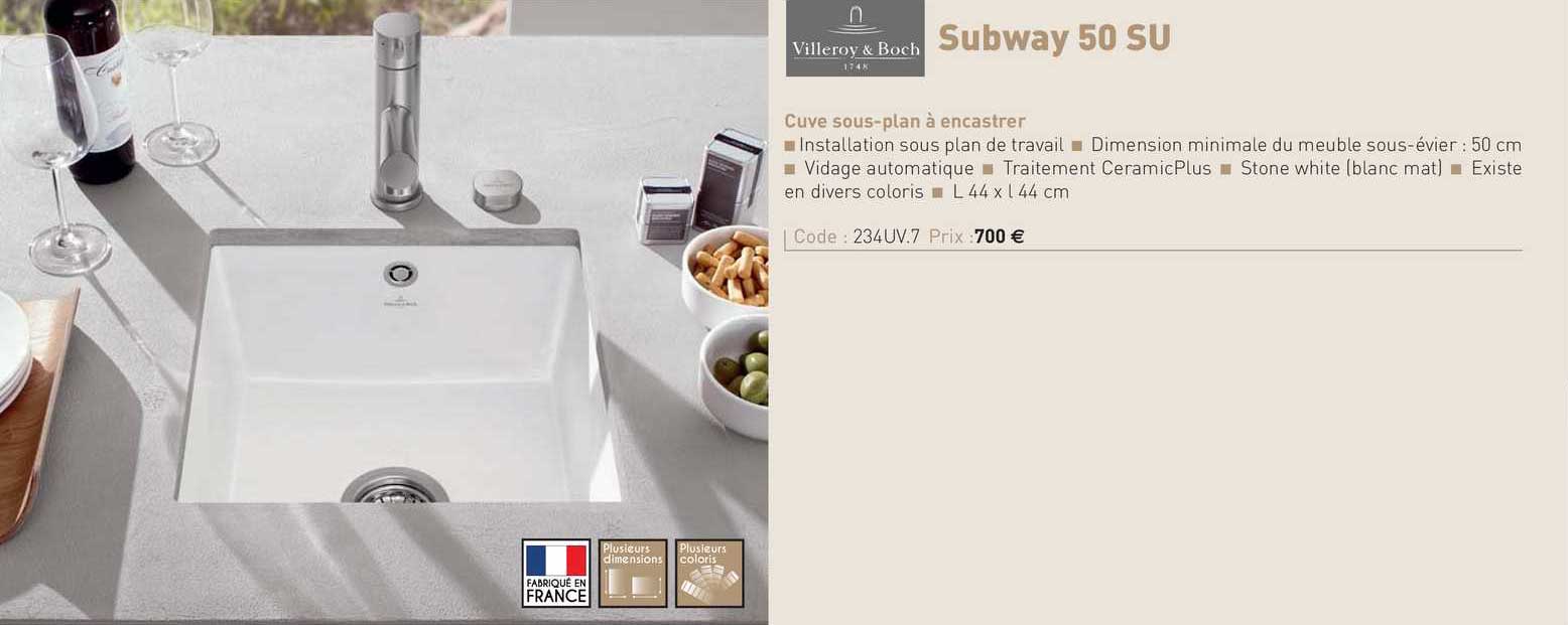 cuve sous-plan à encastrer subway 50 su villeroy & boch
