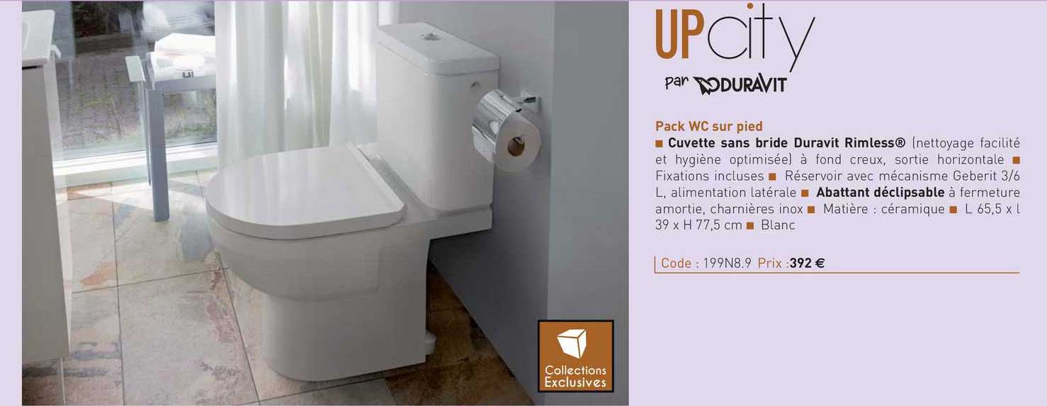 cuvette sans bride duravit rimless up city