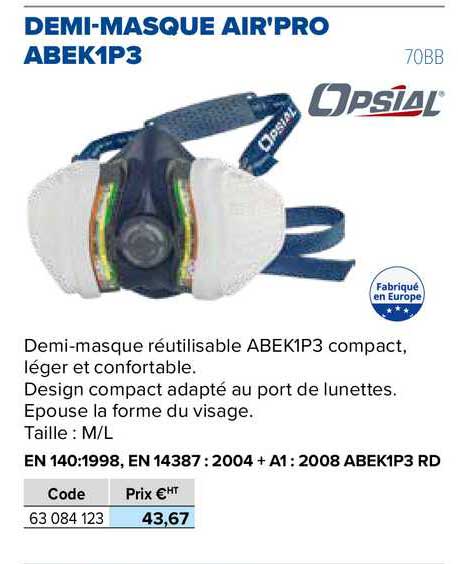 demi-masque air'pro abek1p3 opsial