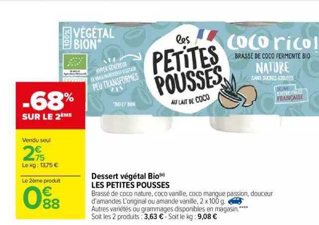 dessert végétal bio les petites pousses