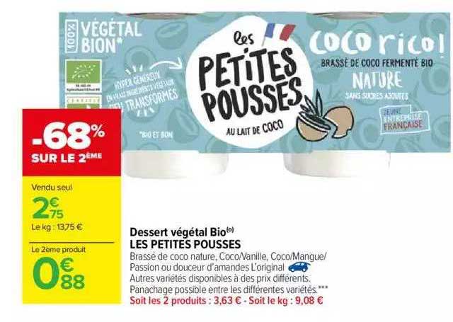 dessert végétal bio les petites pousses