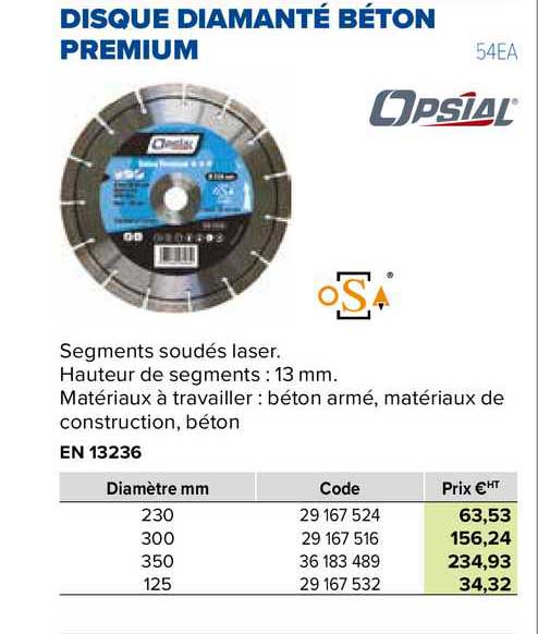 disque diamanté béton premium