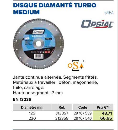 disque diamanté turbo medium
