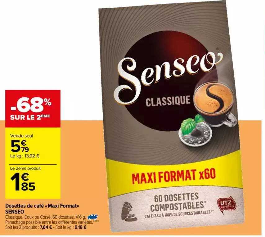 dosettes de cafe maxi format senseo