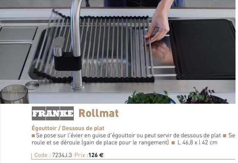 égouttoir - dessous de plat rollmat franke