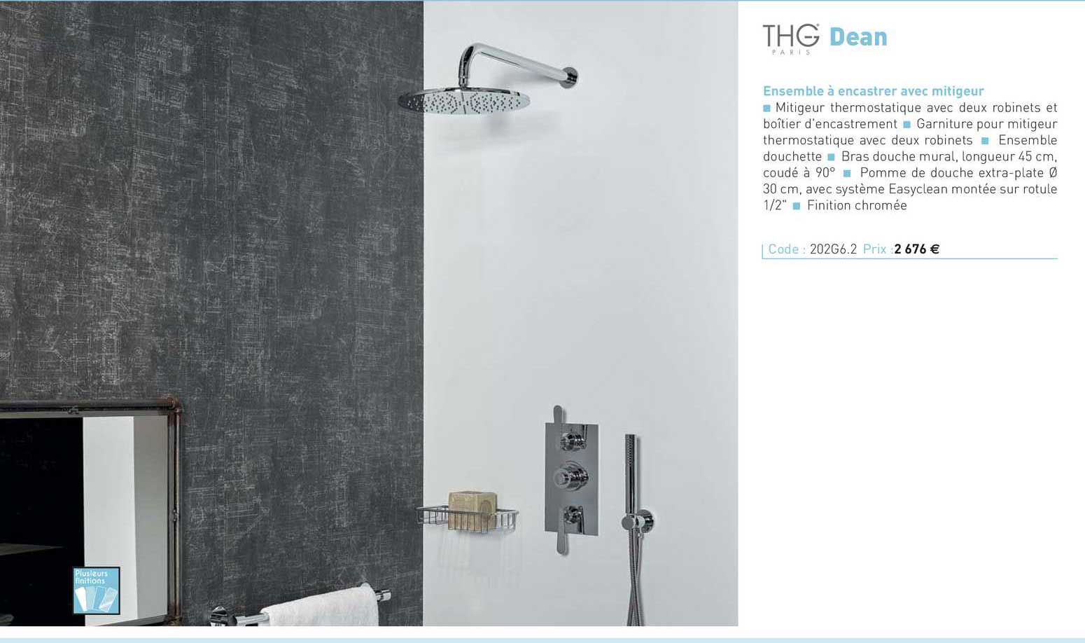 ensemble à encastrer avec mitigeur dean thg