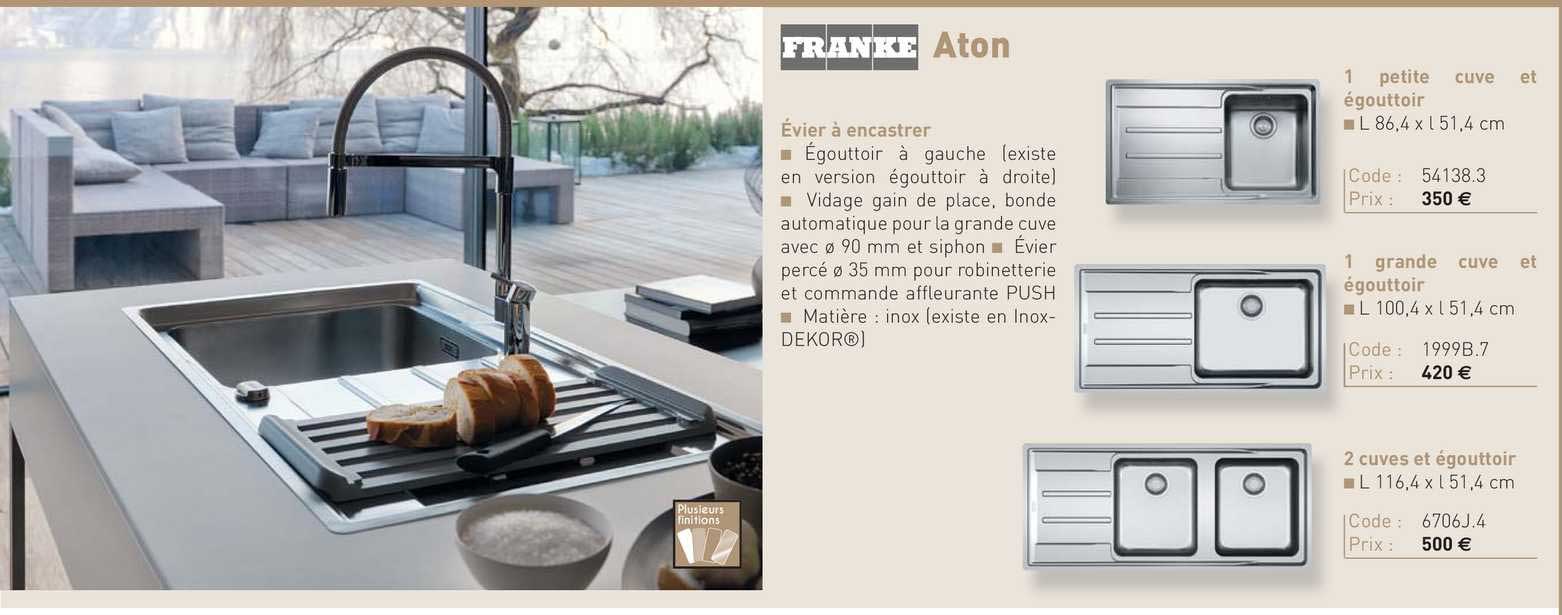 évier à encastrer aton franke