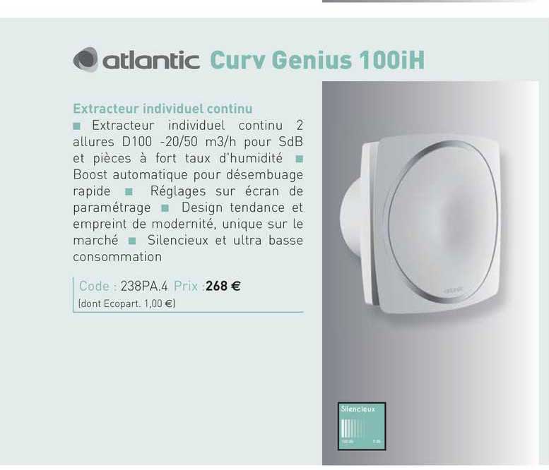 extracteur individuel continu, curv genius 100 ih atlantic