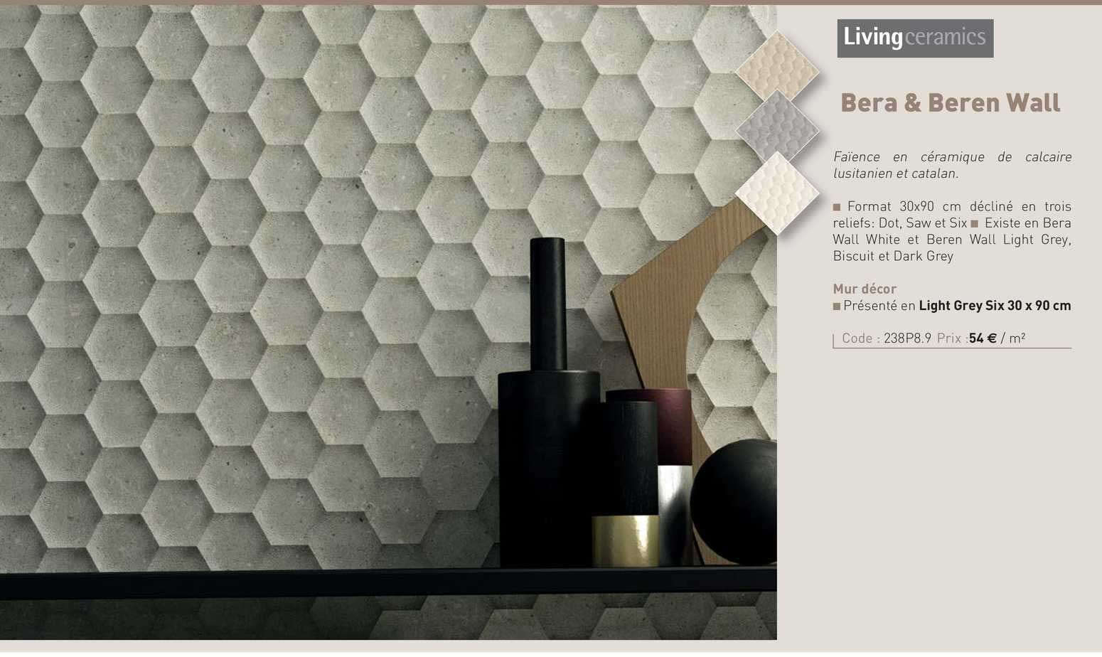 faïence en céramique de calcaire lusitanien et catalan bera & beren wall living ceramics