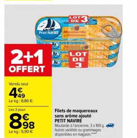filets de maquereaux sans arôme ajouté petit navire