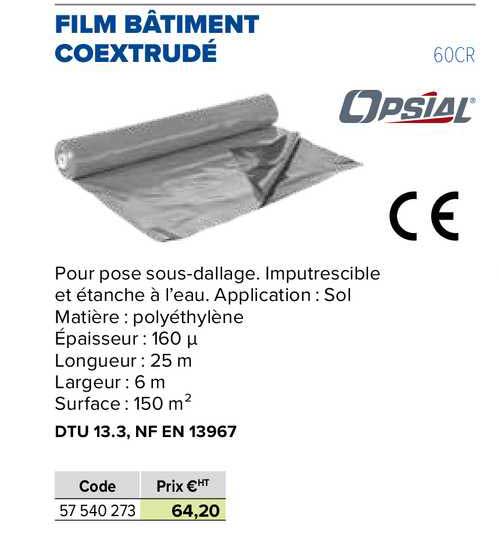 film bâtiment coextrude