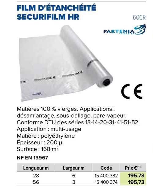 film d'étanchéite securifilm hr