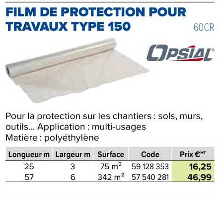 film de protection pour travaux type 150