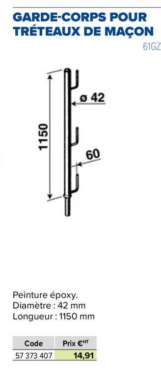 garde-corps pour tréteaux de maçon