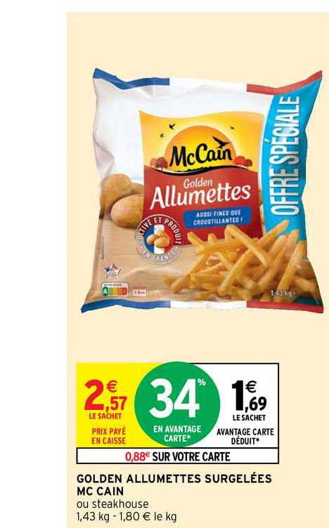golden allumettes surgelées mc cain