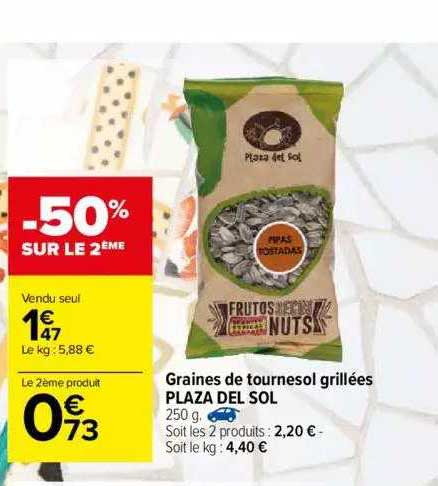 Graines De Tournesol Grillees Plaza Del Sol