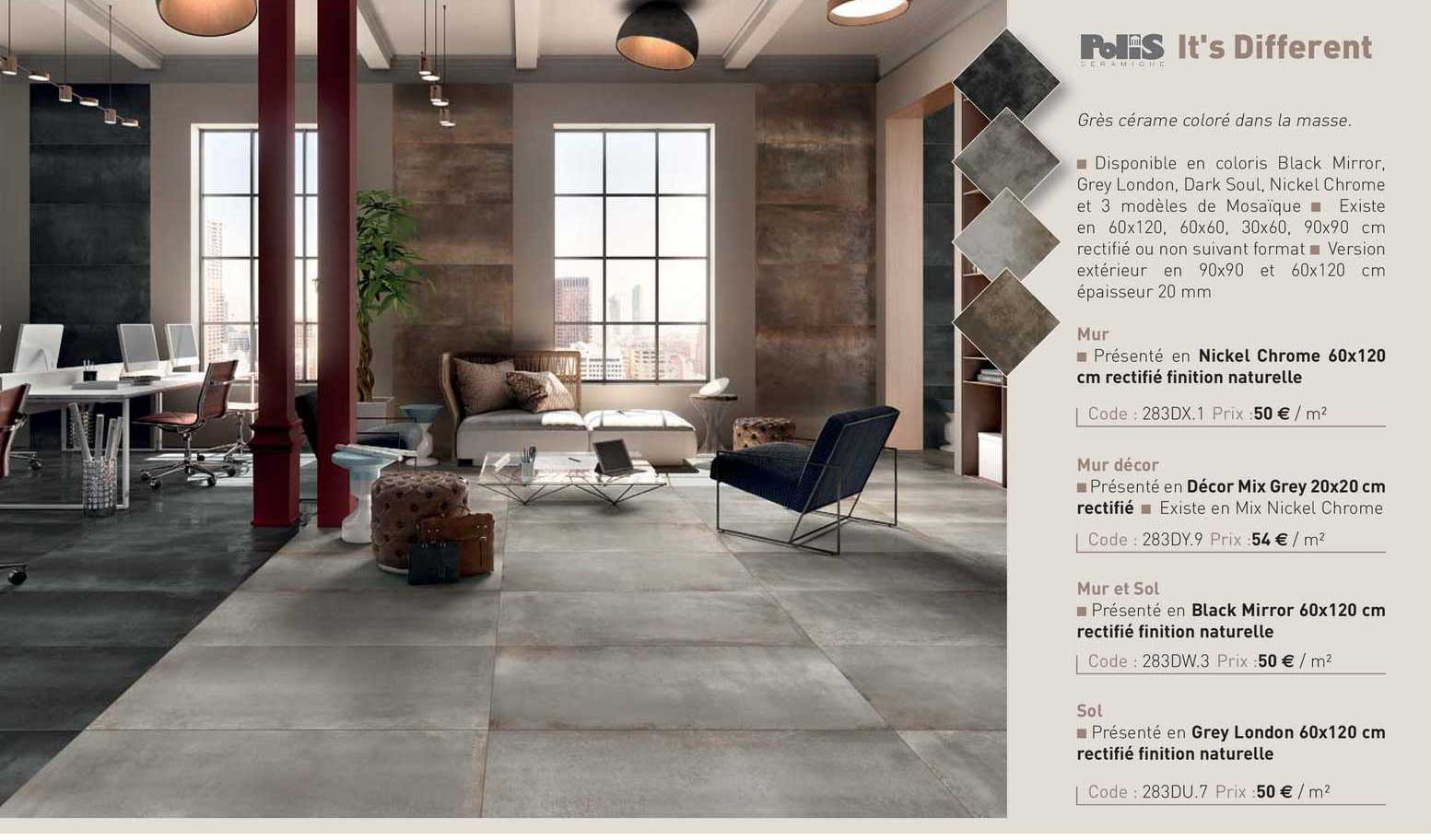 grès cérame coloré dans la masse it's different polis