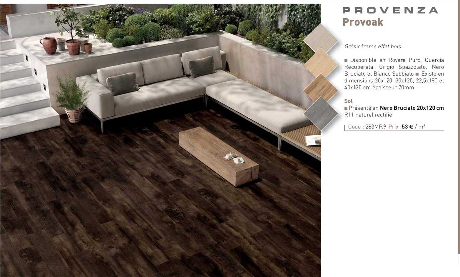 grès cérame effet bois sol provoak provenza