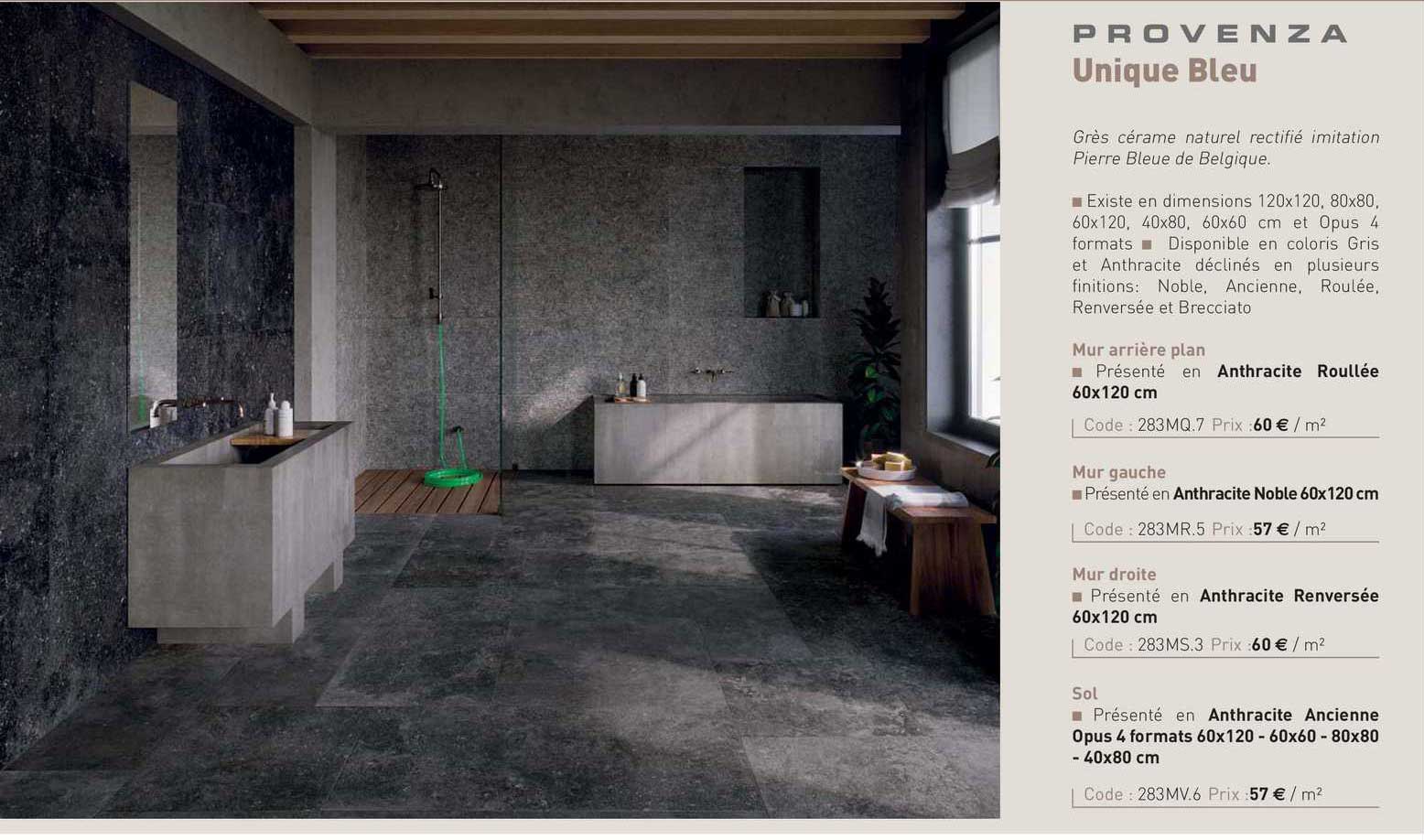 grès cérame naturel unique bleu provenza