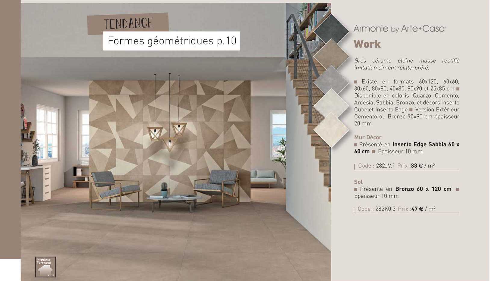 grès cérame pleine masse rectifié imitation ciment réinterprété work armonie by arte+casa