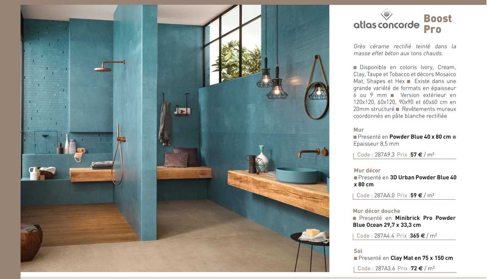 grès cérame rectifié teinté dans la masse effet béton aux tons chauds boost pro atlas concorde