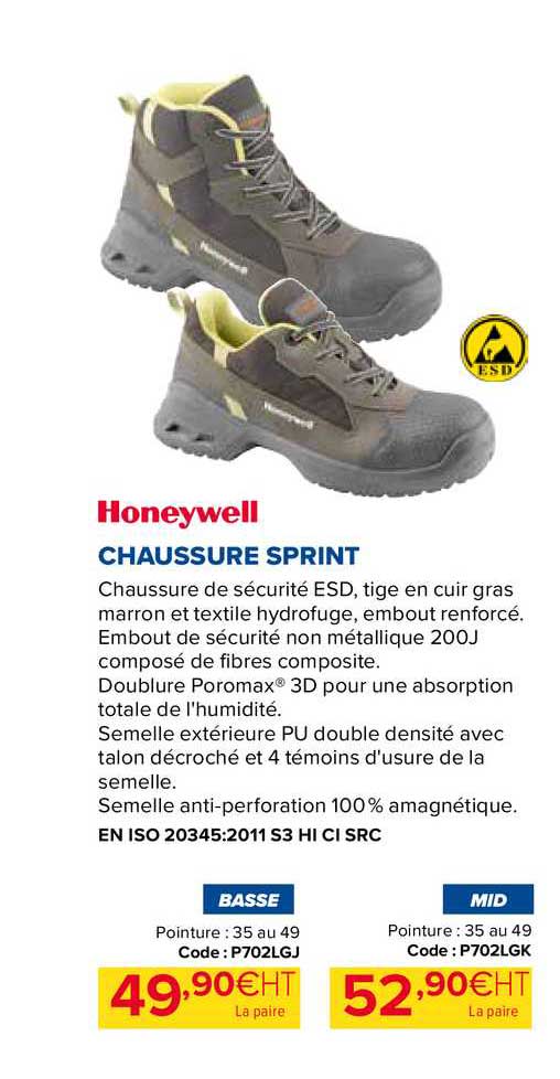honeywell chaussure sprint