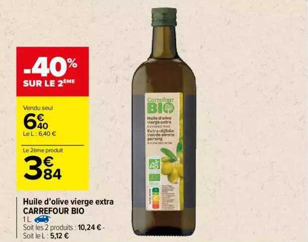 Huile D'olive Viegre Extra Carrefour Bio