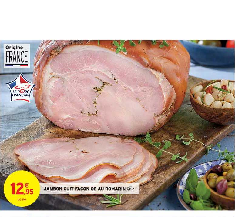 jambon cuit façon os au romarin