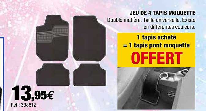 jeu de 4 tapis moquette