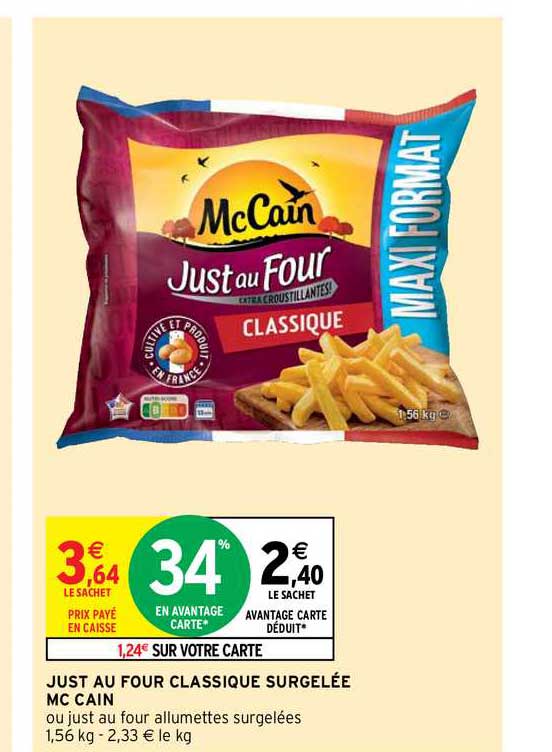 just au four classique surgelée mc cain