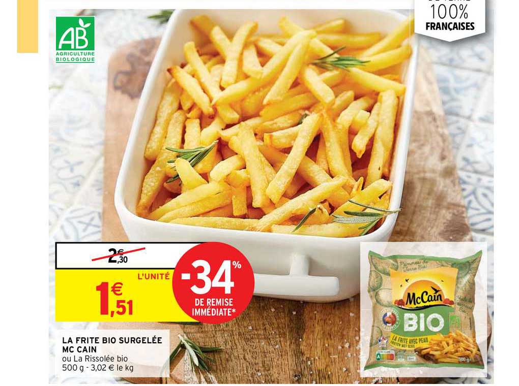 la frite bio surgelée mc cain